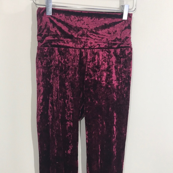 Crushed Velvet Velour Leggings High Waisted Suede - Picture 5 of 8
